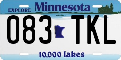 MN license plate 083TKL