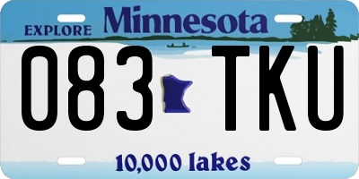 MN license plate 083TKU