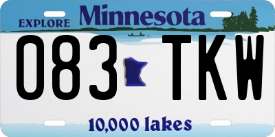 MN license plate 083TKW
