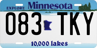MN license plate 083TKY