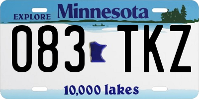 MN license plate 083TKZ
