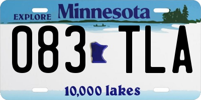 MN license plate 083TLA