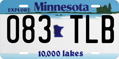 MN license plate 083TLB