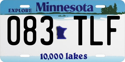 MN license plate 083TLF
