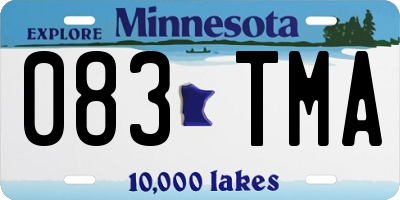 MN license plate 083TMA