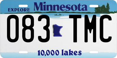 MN license plate 083TMC