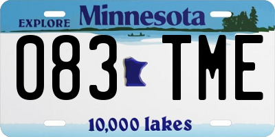 MN license plate 083TME