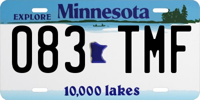 MN license plate 083TMF