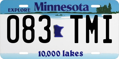 MN license plate 083TMI