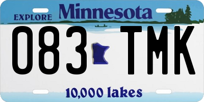 MN license plate 083TMK