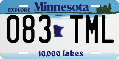 MN license plate 083TML