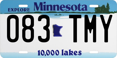 MN license plate 083TMY