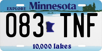 MN license plate 083TNF