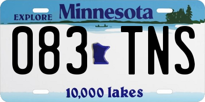 MN license plate 083TNS
