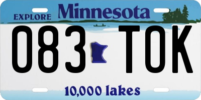 MN license plate 083TOK