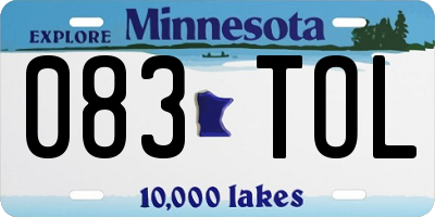 MN license plate 083TOL