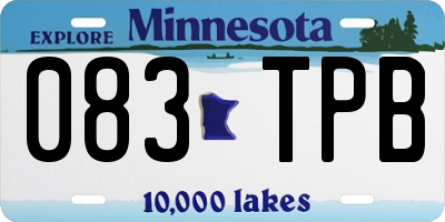 MN license plate 083TPB