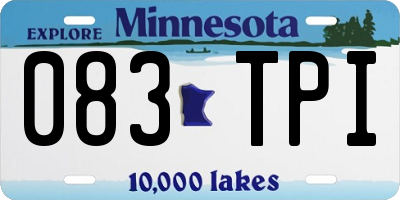 MN license plate 083TPI
