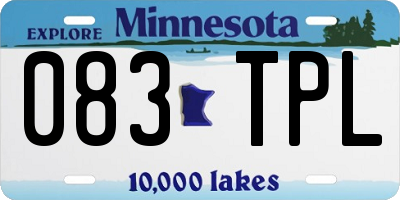 MN license plate 083TPL