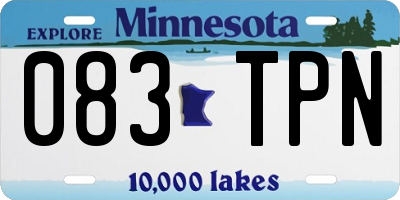 MN license plate 083TPN