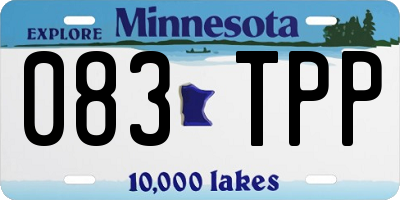 MN license plate 083TPP
