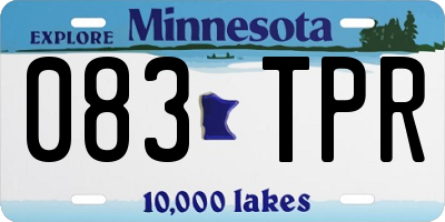 MN license plate 083TPR
