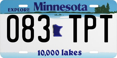 MN license plate 083TPT