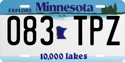 MN license plate 083TPZ