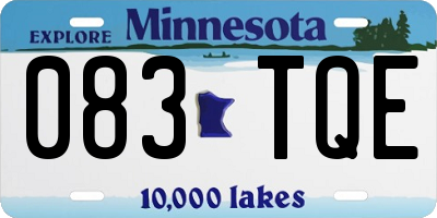 MN license plate 083TQE