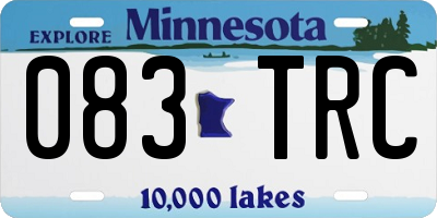 MN license plate 083TRC