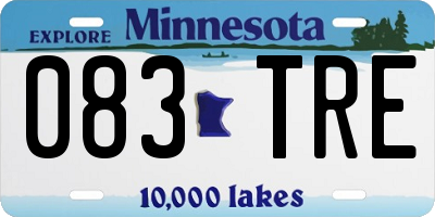 MN license plate 083TRE