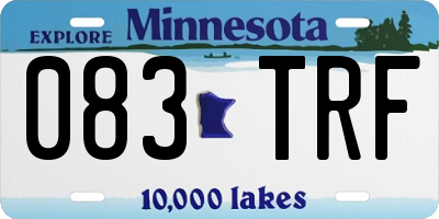 MN license plate 083TRF