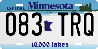 MN license plate 083TRQ