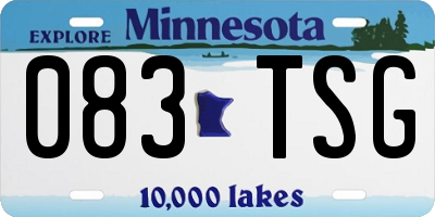 MN license plate 083TSG
