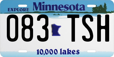 MN license plate 083TSH