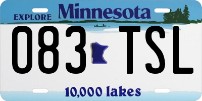 MN license plate 083TSL