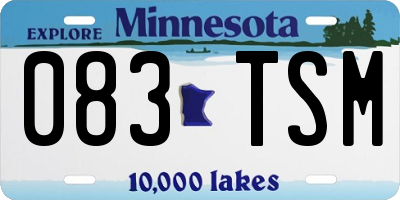 MN license plate 083TSM