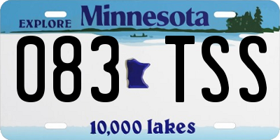 MN license plate 083TSS