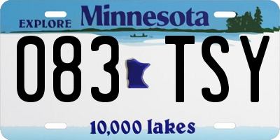 MN license plate 083TSY