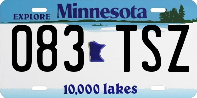 MN license plate 083TSZ