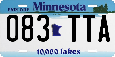 MN license plate 083TTA