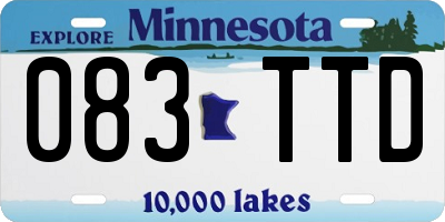 MN license plate 083TTD
