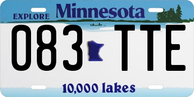 MN license plate 083TTE