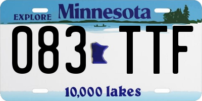 MN license plate 083TTF