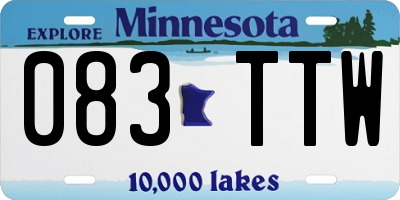 MN license plate 083TTW