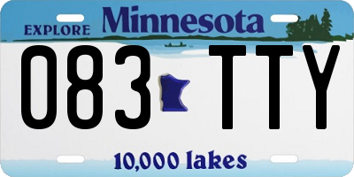 MN license plate 083TTY