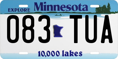 MN license plate 083TUA