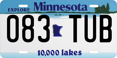 MN license plate 083TUB