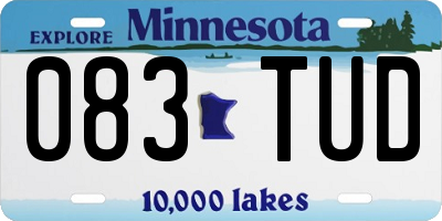 MN license plate 083TUD