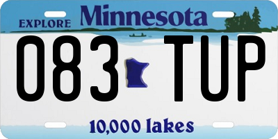 MN license plate 083TUP